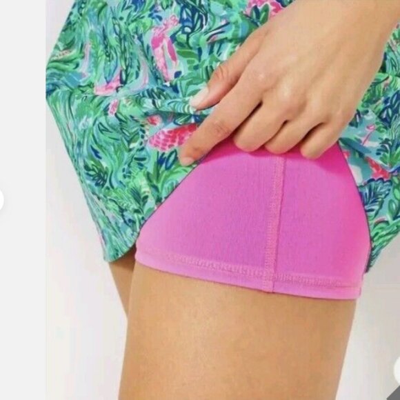 Lilly Pulitzer Maryana Skort 10 Leaves Female Golfer Clubs Green Bright Pink - Picture 3 of 12